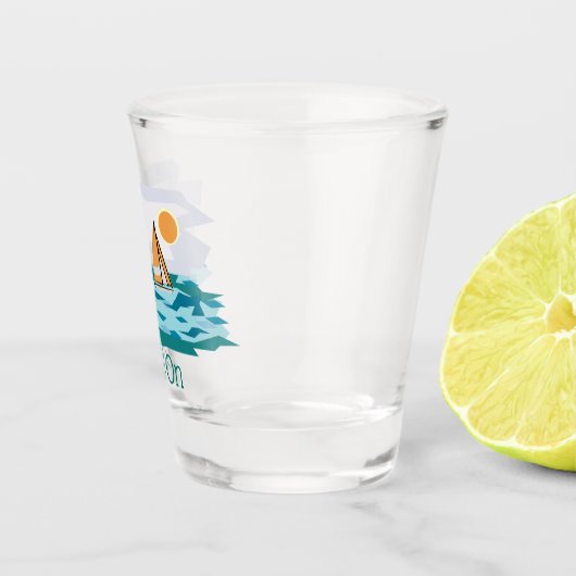 Segelschiff Design Shot Glass Schnapsglas (Rechts)