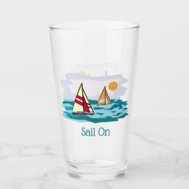 Segelschiff Design Trinkglas Glas