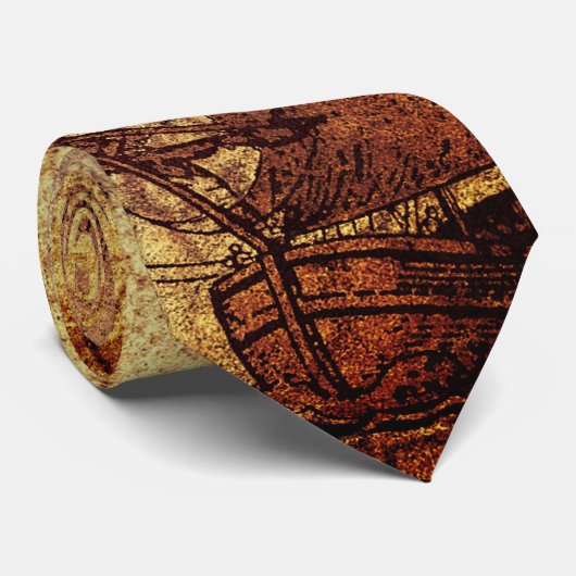 Segelschiff Discovery Age Old World Map Krawatte (Gerollt)