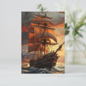 Segelschiff Einladung (Stehend Vorderseite)