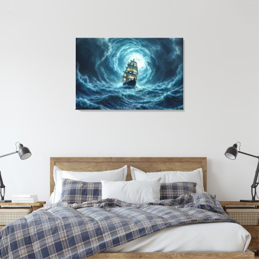 Segelschiff epischen Sturm dunkle Fantasie Dekorat Leinwanddruck (Insitu (Schlafzimmer))
