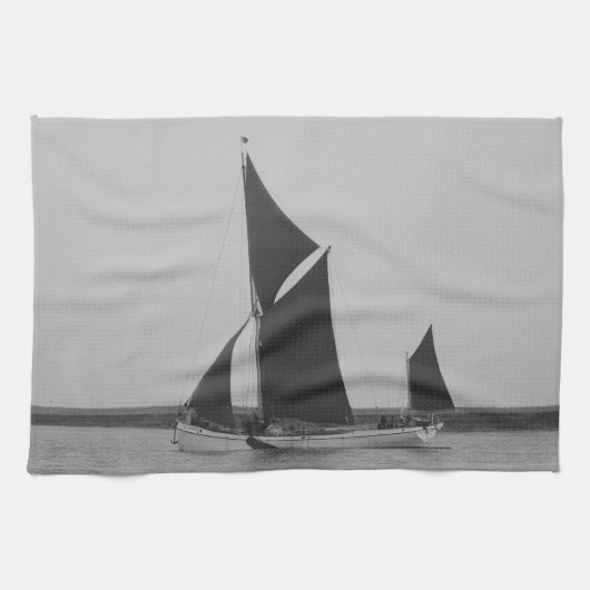Segelschiff-Erinnerung Geschirrtuch (Horizontal)