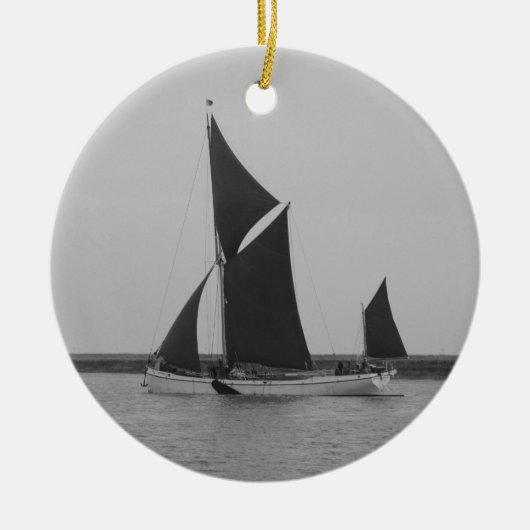 Segelschiff-Erinnerung Keramikornament (Vorne)