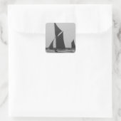 Segelschiff-Erinnerung Quadratischer Aufkleber (Tasche)