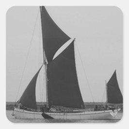 Segelschiff-Erinnerung Quadratischer Aufkleber