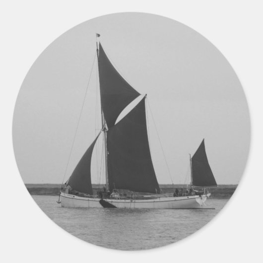 Segelschiff-Erinnerung Runder Aufkleber (Vorderseite)