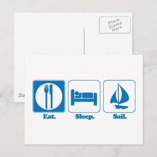 Segelschiff essen postkarte (Vorne/Hinten)