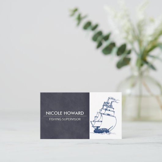 Segelschiff | Fischerei Visitenkarte (Stehend Vorderseite)