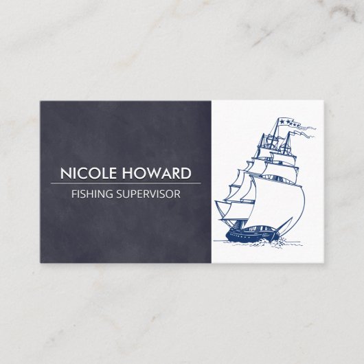 Segelschiff | Fischerei Visitenkarte (Vorderseite)