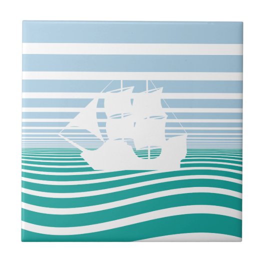 Segelschiff Fliese (Vorderseite)
