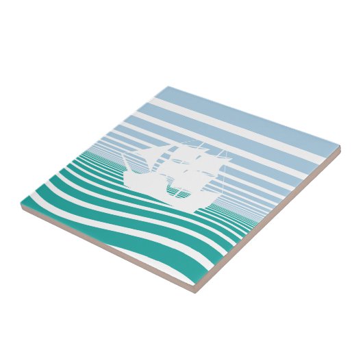 Segelschiff Fliese (Seite)