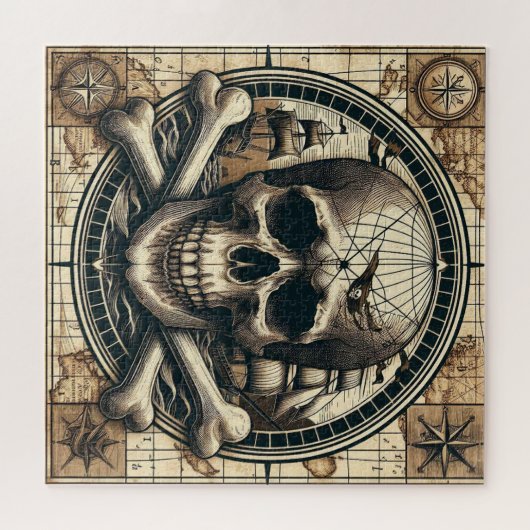 Segelschiff für Skull und Kreuzknochen 1 Puzzle (Horizontal)