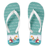 Segelschiff gepackte Text Design Flip Flops Badesandalen (Fußbett)