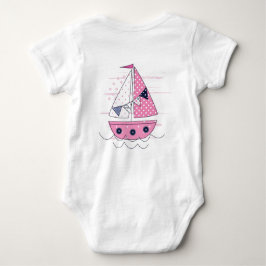 Segelschiff Girly Porthole Pink White Polka Dot Baby Strampler