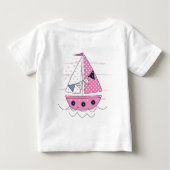 Segelschiff Girly Porthole Pink White Polka Dot Baby T-shirt (Rückseite)