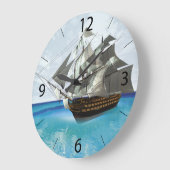 Segelschiff Große Wanduhr (Winkel)