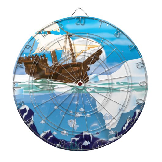 Segelschiff im arktischen Eis Dartscheibe (vorne)