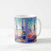 Segelschiff im Hafen mit unheimlichem Spaß Kaffeetasse (VorderseiteRechts)