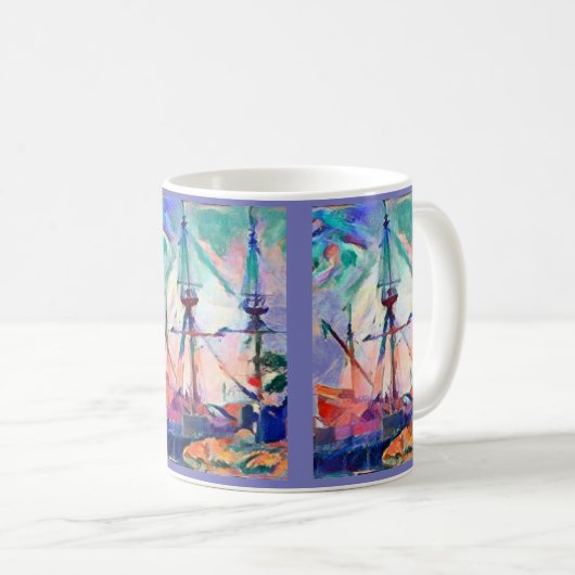 Segelschiff im Hafen mit unheimlichem Spaß Kaffeetasse (VorderseiteRechts)