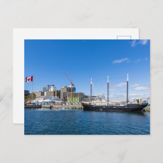 Segelschiff im Hafen von Halifax Postkarte (Vorne/Hinten)