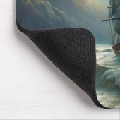 Segelschiff im Meer Mousepad (Ecke)