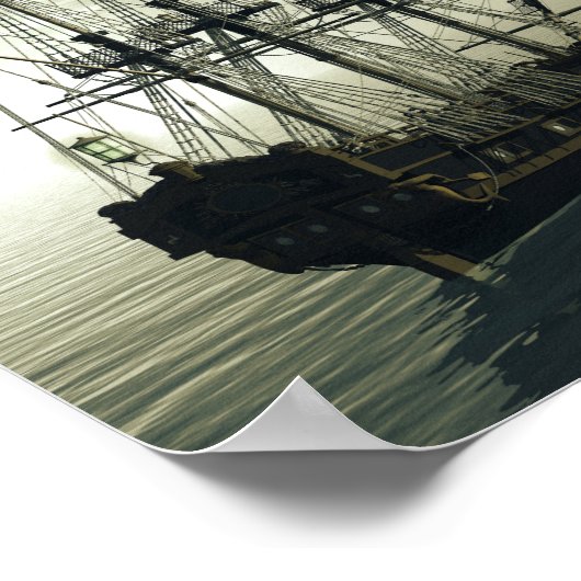 Segelschiff im Meer Poster (Ecke)