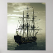 Segelschiff im Meer Poster (Vorne)