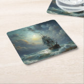Segelschiff im Meer Rechteckiger Pappuntersetzer (angewinkelt)