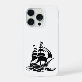 Segelschiff im Schatten – Vintage-Ozean-Illustrati iPhone 15 Pro Hülle