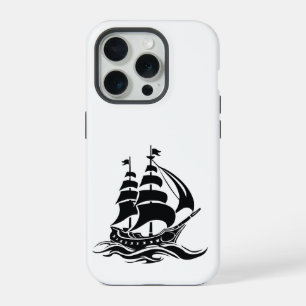 Segelschiff im Schatten – Vintage-Ozean-Illustrati iPhone 15 Pro Hülle