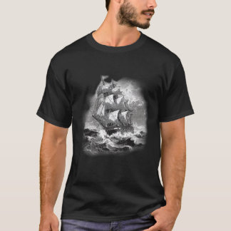 Segelschiff im Vintage-Stil, maritimes Poster mit  T-Shirt