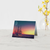 Segelschiff in den Sonnenuntergang Karte (Gelbe Blume)