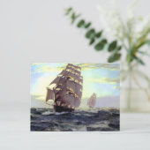 Segelschiff in der Meeresmalerei Postkarte (Stehend Vorderseite)