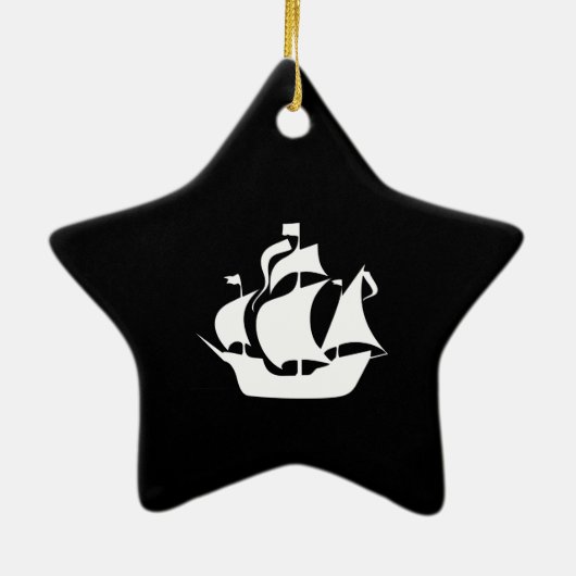 Segelschiff Keramik Ornament (Hinten)