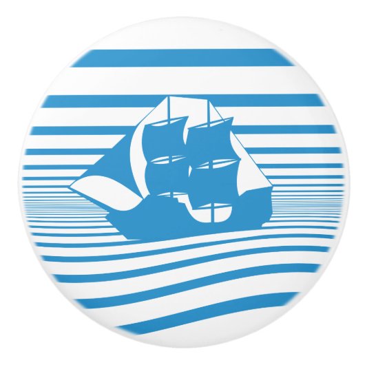 Segelschiff Keramikknauf (Vorderseite)