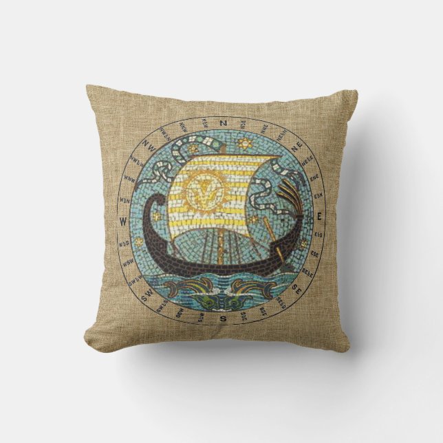 Segelschiff-Kissen im Freien- 16" Quadrat Kissen (Vorderseite)