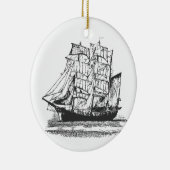 Segelschiff Line Zeichnend Sailboat Windjammer Keramik Ornament (Rechts)