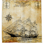 Segelschiff mit Adler Duschvorhang (Vorderseite)