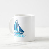 Segelschiff mit schönem Segelboot Kaffeetasse (Vorderseite Links)