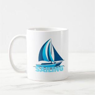 Segelschiff mit schönem Segelboot Kaffeetasse