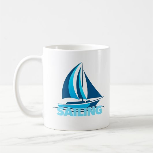 Segelschiff mit schönem Segelboot Kaffeetasse (Links)