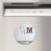 Segelschiff Monogram Initial Magnet (In Situ (Geschirrspüler))