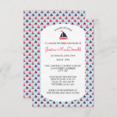 Segelschiff Muster - 3x5 Kinderdusche Einladung (Vorne/Hinten)