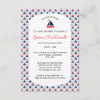 Segelschiff Muster - 3x5 Kinderdusche Einladung