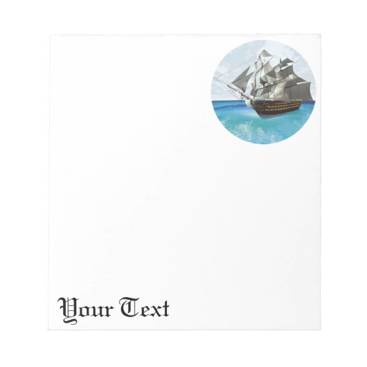 Segelschiff Notizblock (Vorderseite)