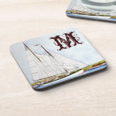 Segelschiff Ocea Monogram Drink Untersetzer (Linke Seite)
