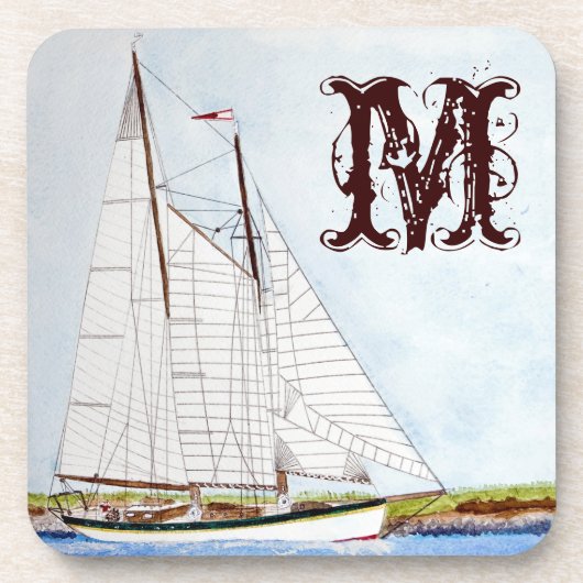 Segelschiff Ocea Monogram Drink Untersetzer (Vorderseite)