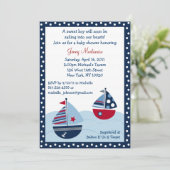 Segelschiff Ocean Baby Shower Einladungen (Stehend Vorderseite)