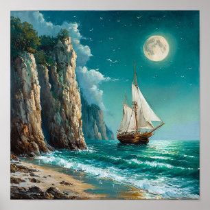 Segelschiff Ocean Classic Seascape Maritime Poster