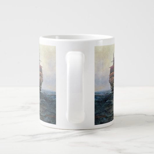 Segelschiff Ocean Sailboat Clipper Seas Jumbo Tass Jumbo-Tasse (Rückseite)